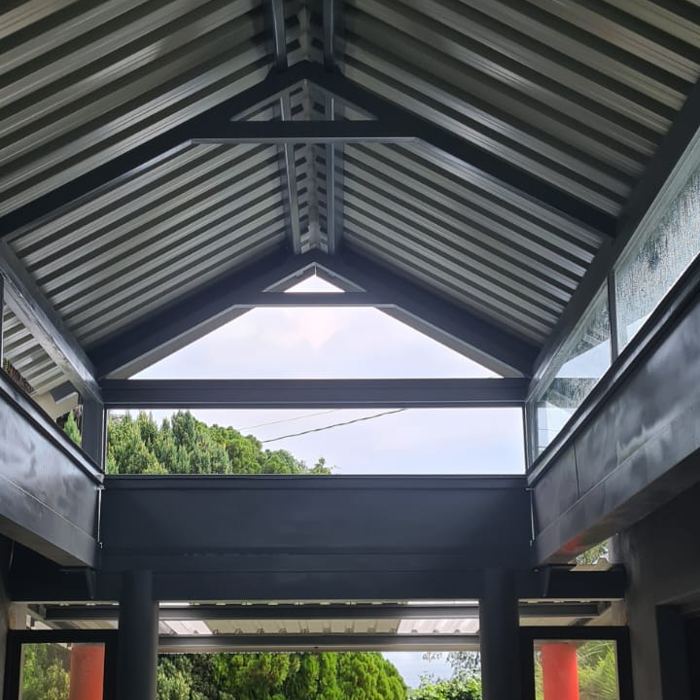 Gable glass fitted