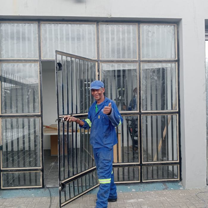 Glass replaced in a security door